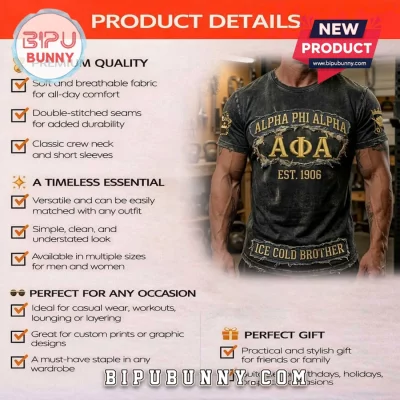 Alpha Phi Alpha Distressed Vintage Embroidered ΑΦΑ Fraternity T-Shirt