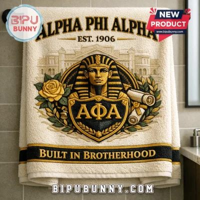 Alpha Phi Alpha Est. 1906 Premium Embroidered Brotherhood Bath Towel
