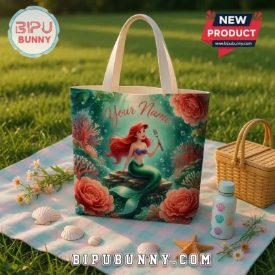 Ariel Little Mermaid Custom Tote Bag