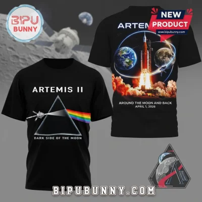Artemis II Dark Side of Moon NASA Mission Graphic Commemorative T-Shirt