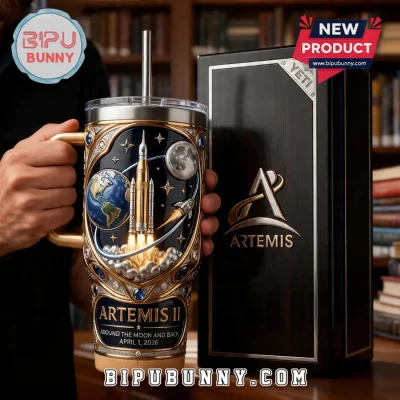 Artemis II Luxury Commemorative NASA Space Mission Gold YETI Tumbler