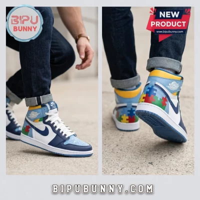 Autism Awareness Puzzle Piece High Top Sneakers