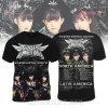 Black V-neck BABYMETAL band tee with silver logo, 