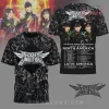Dark abstract Babymetal 2026 World Tour t-shirt! Silver logo, three band members, full tour dates on back!