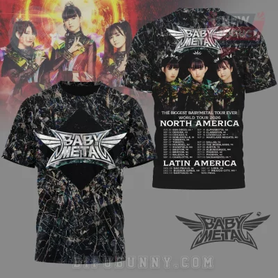 BABYMETAL 2026 World Tour Abstract Shattered Graphic Band T-Shirt