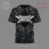 Black t-shirt with iridescent shattered glass pattern! Silver winged logo reads 'BABYMETAL' on a black diamond!