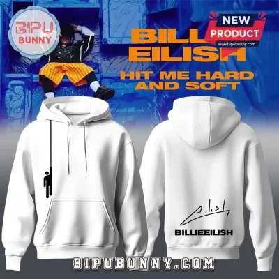 Billie Eilish Hit Me Hard and Soft Tour Merch White Hoodie