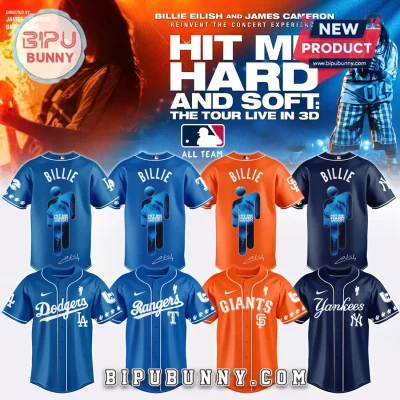 Billie Eilish MLB All Teams Hit Me Hard And Soft Tour Baseball Jersey
