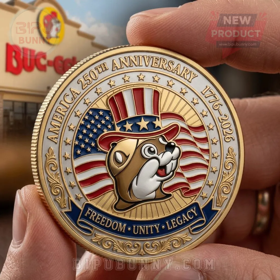Buc-ee’s America 250th Anniversary 1776-2026 Gold Commemorative Coin Buc-ee’s America 250th Anniversary 1776-2026 Gold Commemorative Coin