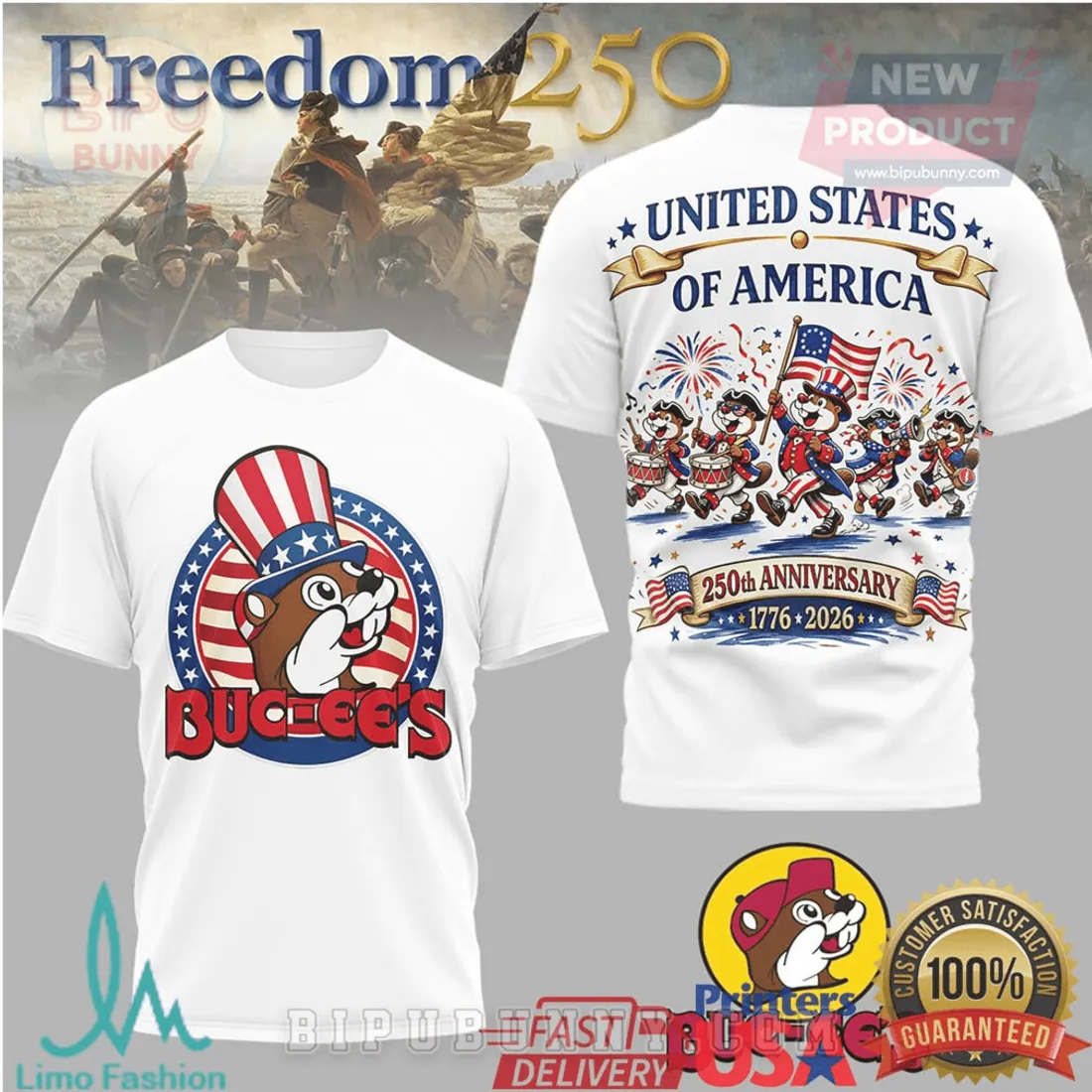 Buc-ee’s Freedom 250 USA 250th Anniversary Commemorative T-Shirt Buc-ee’s Freedom 250 USA 250th Anniversary Commemorative T-Shirt