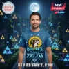 Blue t-shirt with Buc-ee's beaver as Link graphic! Text says Buc-ee's The Legend of Zelda with a Triforce parody symbol!
