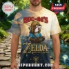 Buc-ee's beaver as Link graphic tee! Mashup with The Legend of Zelda Breath of the Wild logo! Blue and brown all-over print!