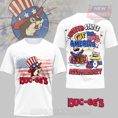 Buc-ee’s US 250th Anniversary Uncle Sam Patriotic White T-Shirt