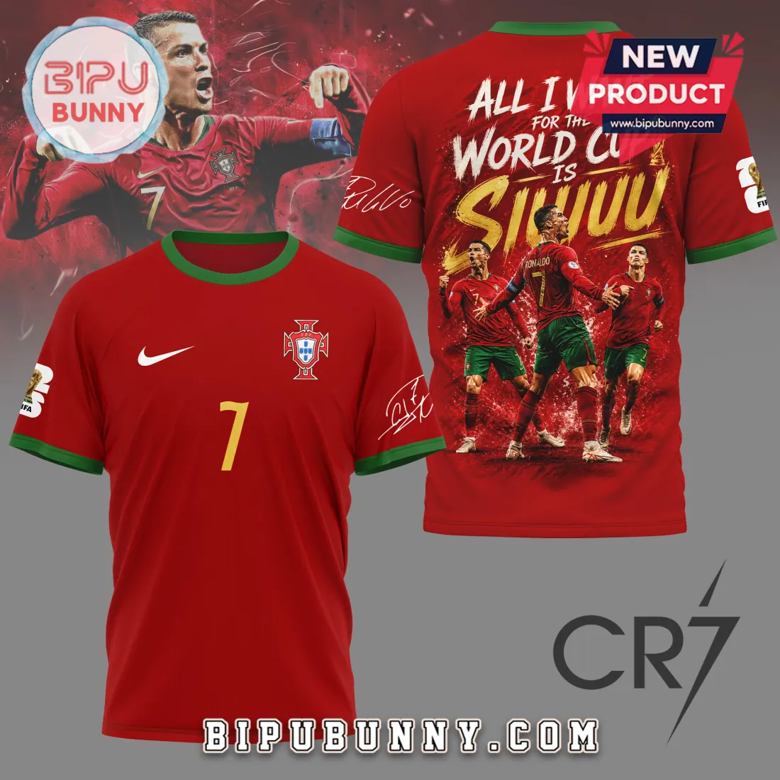 Cristiano Ronaldo CR7 World Cup WC26 Siuuu T-Shirt Cristiano Ronaldo CR7 World Cup WC26 Siuuu T-Shirt