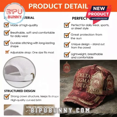 Delta Sigma Theta DST 1913 Distressed Baseball Cap