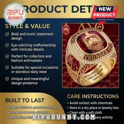 Delta Sigma Theta Premium Gold Diamond Accents 1913 Sorority Ring