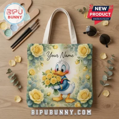 Disney Donald Duck Watercolor Custom Tote Bag