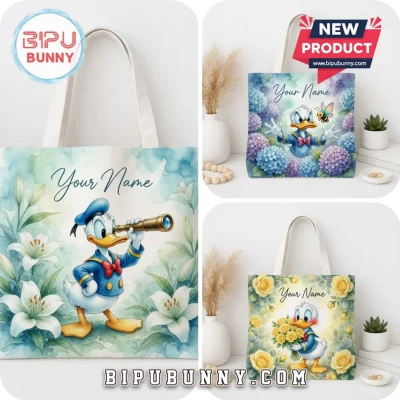 Disney Donald Duck Watercolor Custom Tote Bag
