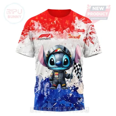Disney Stitch Formula 1 Racing Chaos At Full Speed 3D T-Shirt