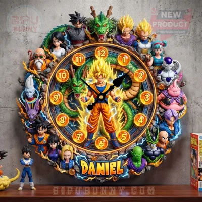 Dragon Ball Z 3D Personalized Anime Characters Wall Art Clock