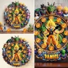 Vibrant Dragon Ball Z character wall clock featuring Super Saiyan Goku, Shenron dragon, and many anime heroes, customized with DANIEL!