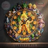 Vibrant 3D style Dragon Ball Z wall clock, Super Saiyan Goku center, Shenron, characters, 'DANIEL' custom name!