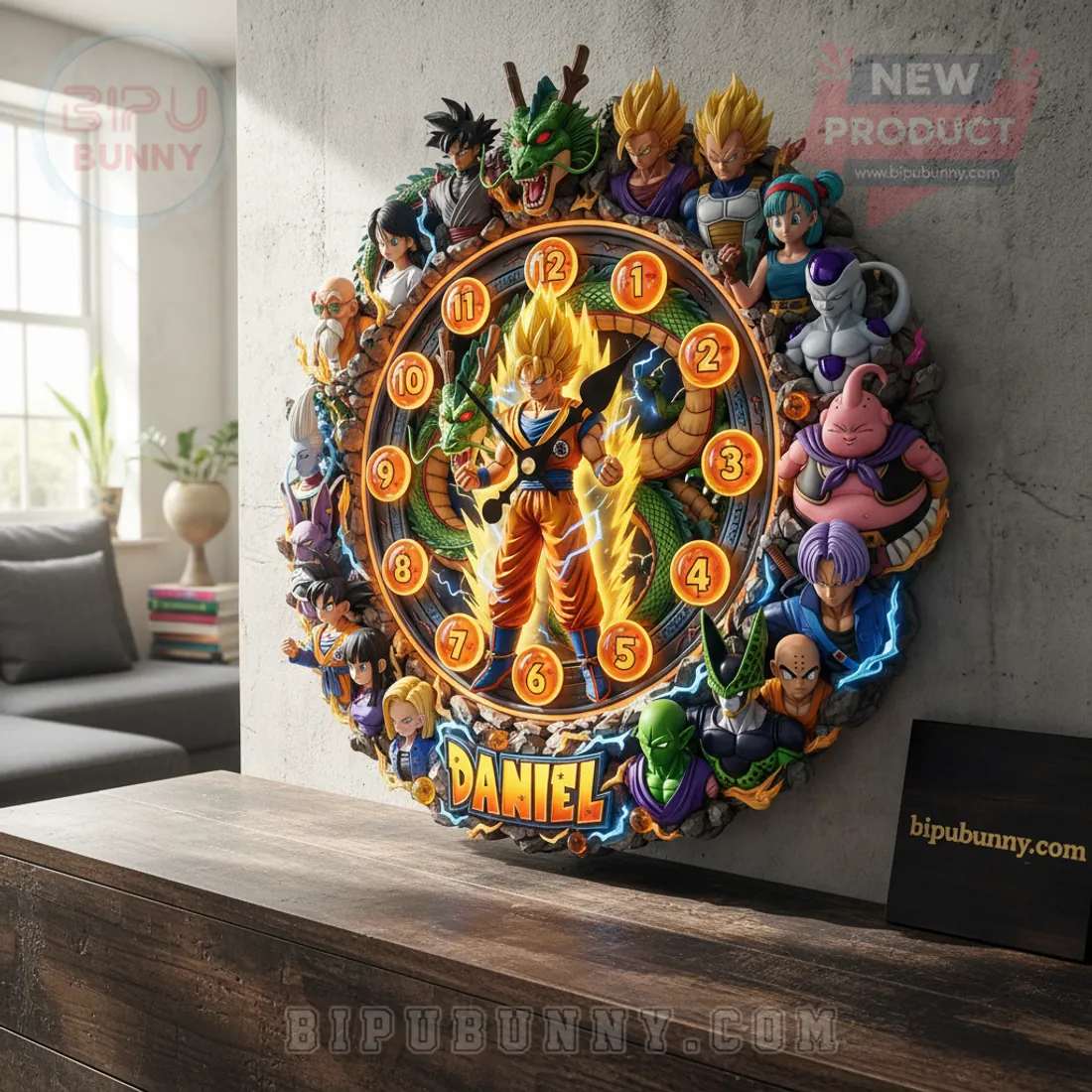 Dragon Ball Z 3D Personalized Anime Characters Wall Art Clock