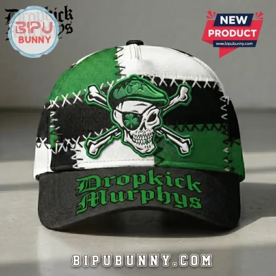 Dropkick Murphys Irish Skull Shamrock Patchwork Design Baseball Cap