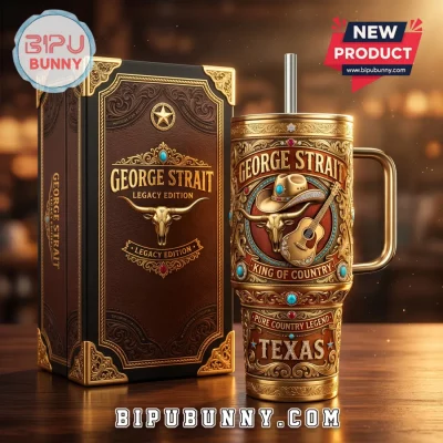George Strait King of Country Texas 40oz Tumbler With Handle