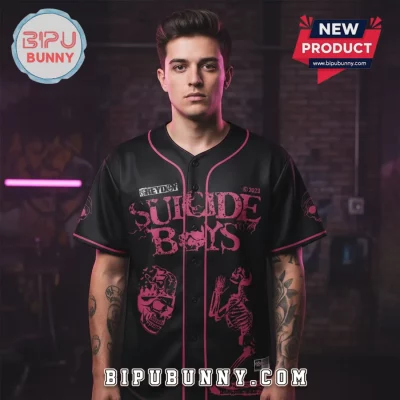 GREYDAY 2023 Suicideboys North American Tour Black Pink Skull Baseball Jersey