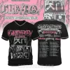 Black studded V-neck tee, Greyday 2023 North American Tour design, pink $UICIDEBOY$ text, band photos, tour dates!