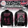Black & pink bomber jacket with Suicideboys Greyday Tour skull & skeleton graphic! 