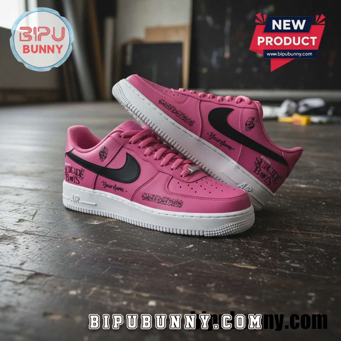 GREYDAY 2026 Suicide Boys North American Tour Pink Air Force 1 Sneakers
