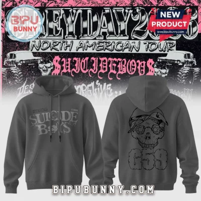 GREYDAY 2026 $UICIDEBOY$ G59 North American Tour Skull Graphic Hoodie