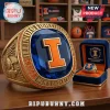 Gold championship ring with blue stone, orange 'I' symbol, and 'ILLINOIS FIGHTING ILLINI MEN'S BASKETBALL' text!