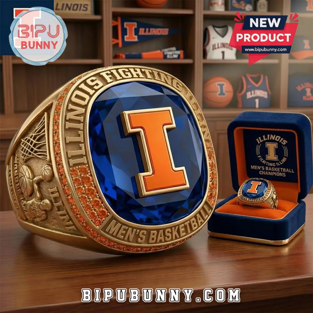 Illinois Fighting Illini Men’s Basketball Champions Premium Ring Illinois Fighting Illini Men’s Basketball Champions Premium Ring