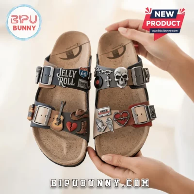 Jelly Roll Premium Outlaw Country Rock 3D Sandal Birken