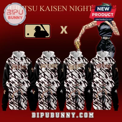 Jujutsu Kaisen Maki Zenin MLB Teams 2026 Crossover Baseball Fan Hoodie