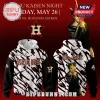 White black red gold anime style hoodie featuring Jujutsu Kaisen, ASTROS, and HIGURUMA text! Chaotic scratch pattern with H star logo!