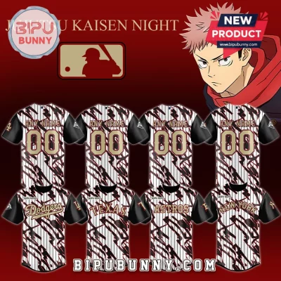 Jujutsu Kaisen MLB All Teams Custom Name Number Anime Baseball Jersey