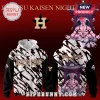 White black gold anime sports grunge hoodie with 'Jujutsu Kaisen ASTROS' and Sukuna character graphic, plus 'SUKUNA' text!