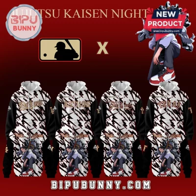 Jujutsu Kaisen MLB Yuta Okkotsu Anime Baseball Fan White Graphic Hoodie