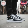 Black and white custom Nike sneakers with star, 