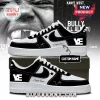 Black white custom sneakers, street style design! Features a star, ' Custom Name ' text, and bold 'YE' logo!