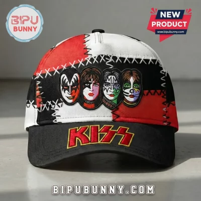 KISS Classic Rock Band Logo &amp; Faces Vintage Patchwork Baseball Cap