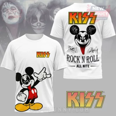 KISS Mickey Mouse The Demon Rock N Roll All Nite Graphic T-Shirt