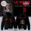 Black Lil Wayne hoodie with red Boston Red Sox logos and text! Custom name option on the back with a photo graphic!