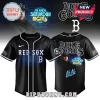 Black Boston Red Sox baseball jersey for Luke Combs My Kinda Saturday Night Tour with red, white, and blue graphics!