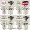 Madison Beer The Locket Tour off-white custom baseball jerseys with Dodgers, Yankees, Giants, and Rangers team logos and black text!