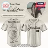Off-white custom Yankees jersey for Madison Beer's The Locket Tour with black script and MB monogram heart!